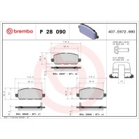 Bremsbelagsatz Scheibenbremse 17 mm BREMBO für u.a....