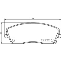 Brake pad set disc brake 19 mm BREMBO for e.g. DODGE...