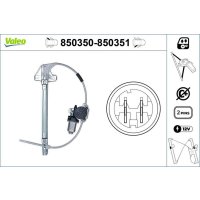 Window lifter rear left electric 2-pin VALEO for RENAULT...