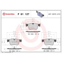 Bremsbelagsatz Scheibenbremse 17 mm BREMBO für u.a....