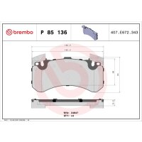 Brake pad set disc brake 17 mm BREMBO suitable for e.g....