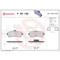 Brake pad set disc brake 18 mm BREMBO for e.g....