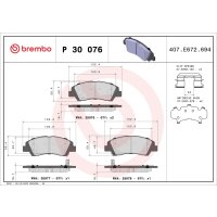 Brake pad set disc brake 17 mm BREMBO suitable for e.g....