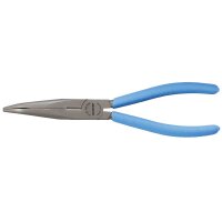 Angled flat round nose pliers 200 mm, dip-insulated...