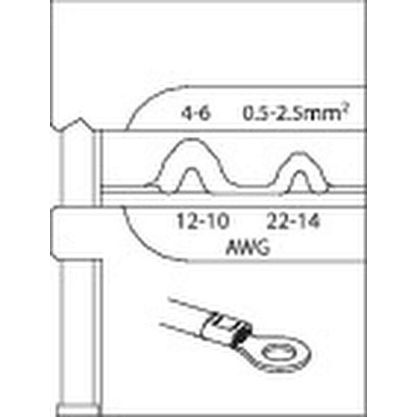 Module insert for uninsulated cable lugs 0.5–2.5/4–6 GEDORE 8140-05