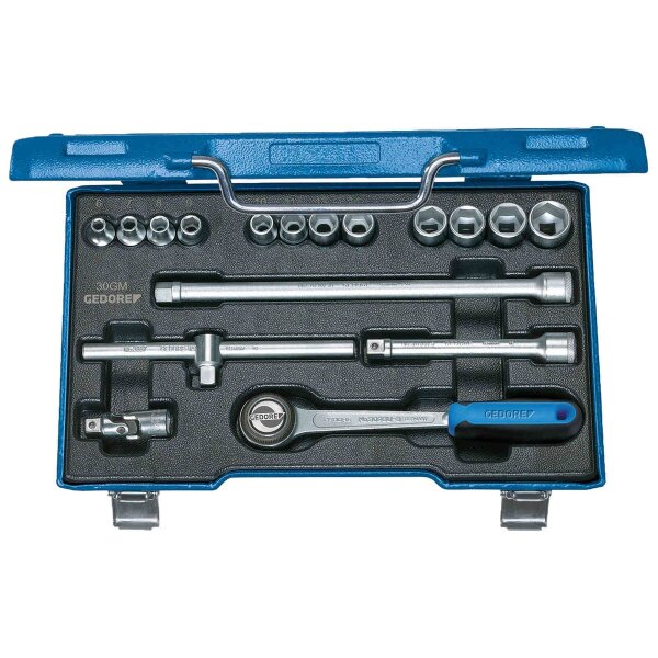 Steckschlüssel-Satz 3/8 17-teilig 6-kant 6-19mm GEDORE 30 GMU-3