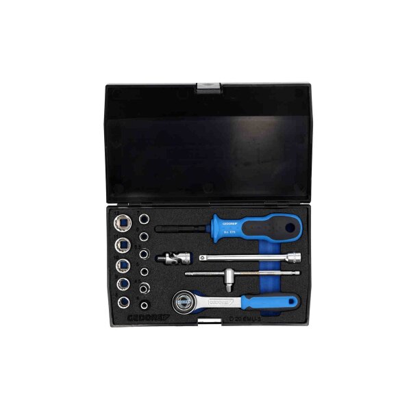 Socket wrench set 1/4, 17-piece, UD profile, 4–13 mm GEDORE D 20 EMU-3