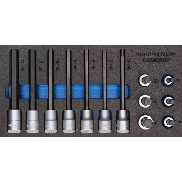 Satz Schraubendrehereinsätze 1/2 in Check-Tool-Modul GEDORE 1500 CT1-IN 19 LKM