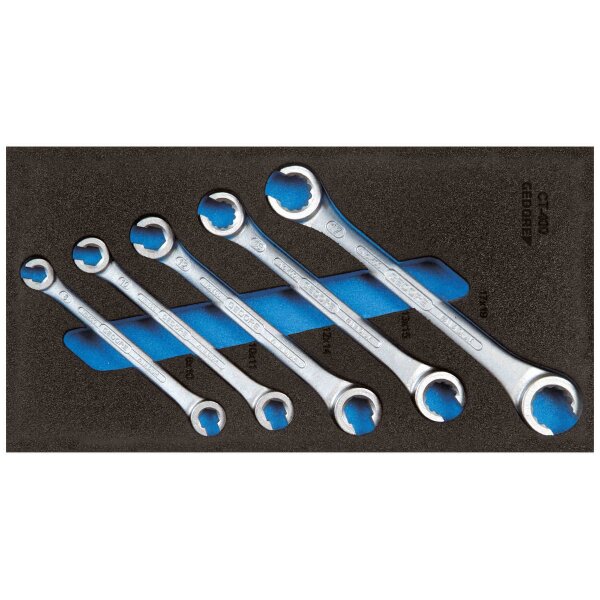 Doppelringschlüssel-Satz, offen in Check-Tool-Modul GEDORE 1500 CT1-400