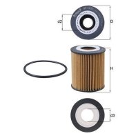 Ölfilter Filtereinsatz 64mm MAHLE für FORD...