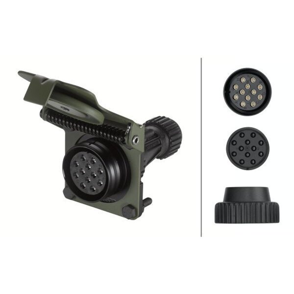 Socket 24 V female 12-pin HELLA IAM expertise suitable for e.g. SCANIA