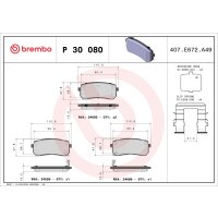 Bremsbelagsatz Scheibenbremse 16 mm BREMBO für u.a....