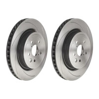 2 brake discs slotted Ø 345 mm 28 mm coated BREMBO...