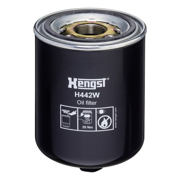 Screw-on oil filter Ø100mm Ø136mm HENGST FILTER for e.g. agricultural machinery