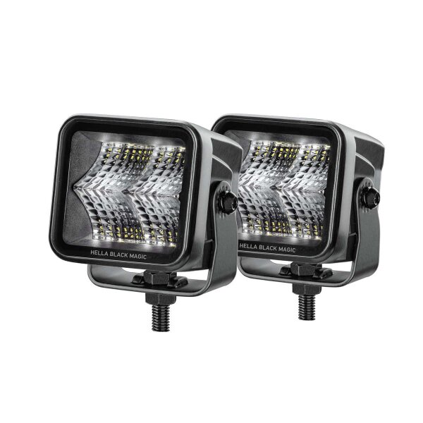 Fernscheinwerfer LED DEUTSCH Stecker HELLA Anbau mit Schalter Kabel BLACK MAGIC