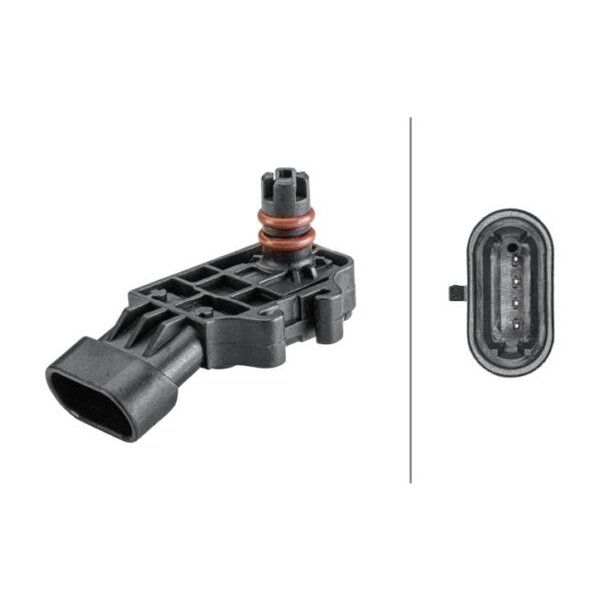 Boost Pressure Sensor 4-pin HELLA sensor expertise suitable for e.g. OPEL