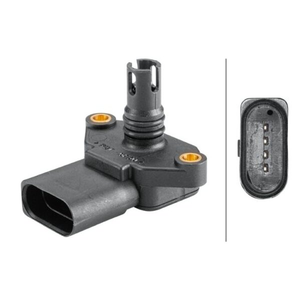 Sensor intake manifold pressure 4-pin screwed HELLA for e.g. AUDI A2