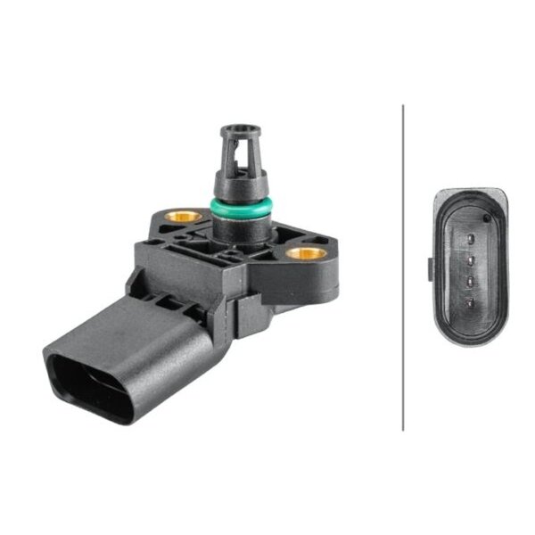 Boost Pressure Sensor 4-pin HELLA suitable for e.g. PORSCHE MACAN