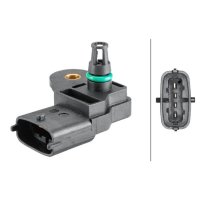 Boost pressure sensor 4-pin HELLA for FORD KUGA II (DM2)