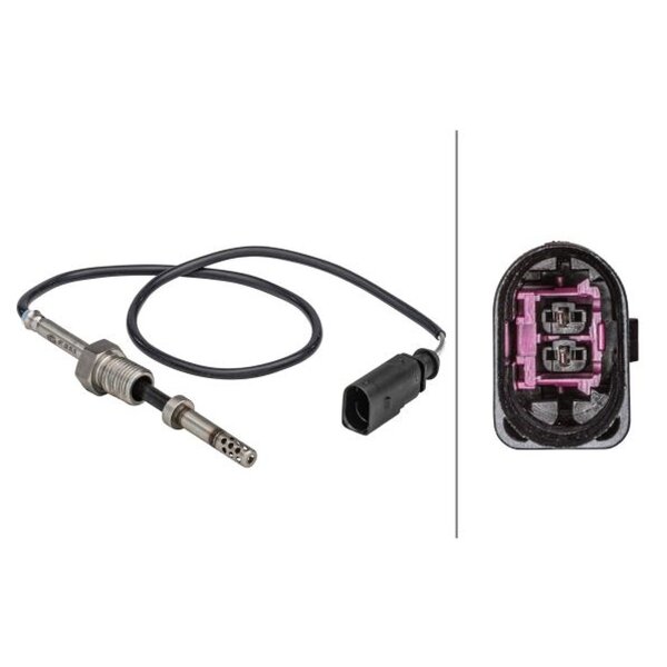 Sensor Exhaust Gas Temperature 2-pin 455 mm cable HELLA for e.g. VW CRAFTER
