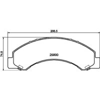 Brake pad set discs with wear warning contact 19.8 mm...