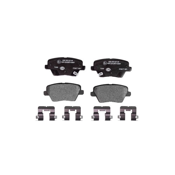 Brake pad set with wear warning contact 15.5 mm HELLA for KIA CEED and others