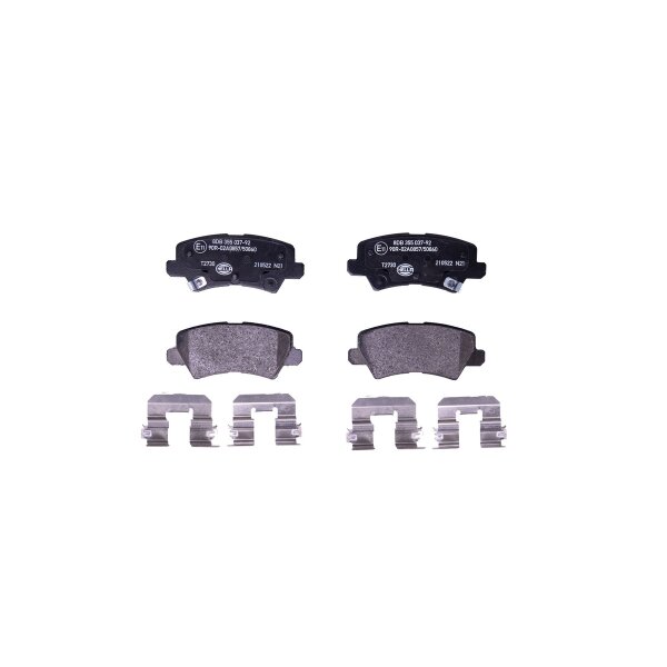 Brake pad set discs with wear warning 15.5 mm HELLA for KIA PICANTO and others
