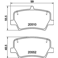 Brake pad set without wear warning 17.3 mm HELLA for e.g....