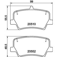 Brake pad set without wear warning 17.3 mm HELLA for e.g....