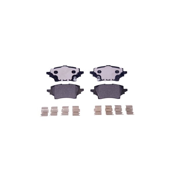 Brake pad set with wear warning 15.8 mm HELLA for TOYOTA COROLLA and others