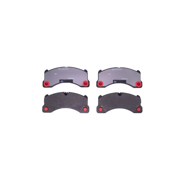 Brake pad set with wear warning 17.1 mm HELLA for PORSCHE CAYENNE and others