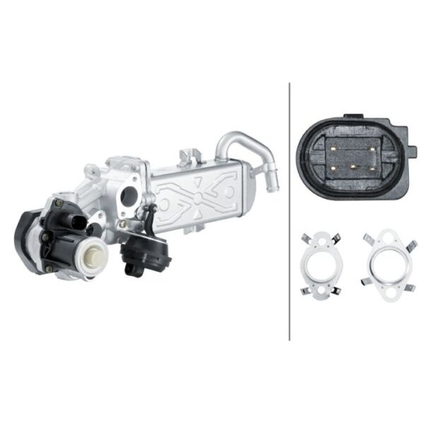 AGR-Modul elektrisch HELLA mit AGR-Kühler mit AGR-Ventil für VW CADDY III