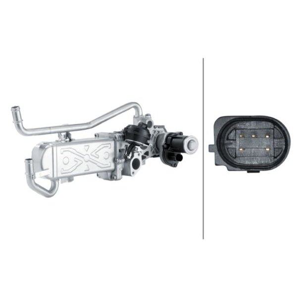AGR-Modul elektrisch HELLA mit AGR-Kühler mit AGR-Ventil für SEAT IBIZA IV ST