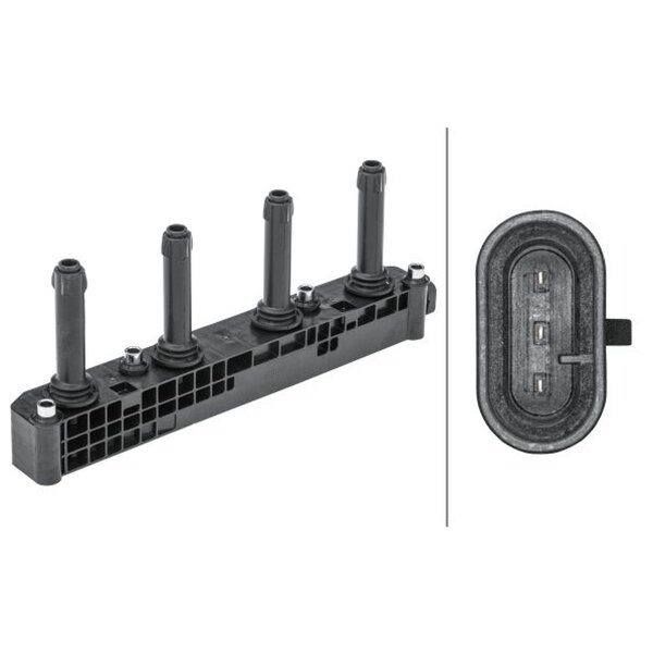 Zündspule inkl. Zündkerzenstecker 3-polig HELLA für CHEVROLET