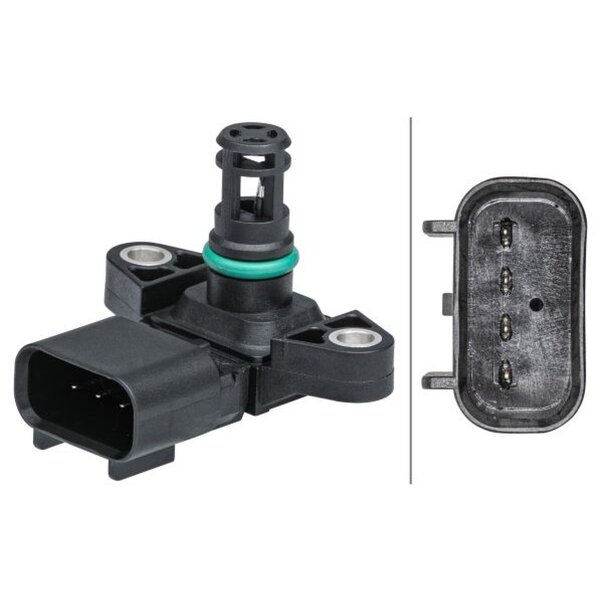 Sensor Intake Manifold Pressure 4-pin screwed HELLA fits FORD