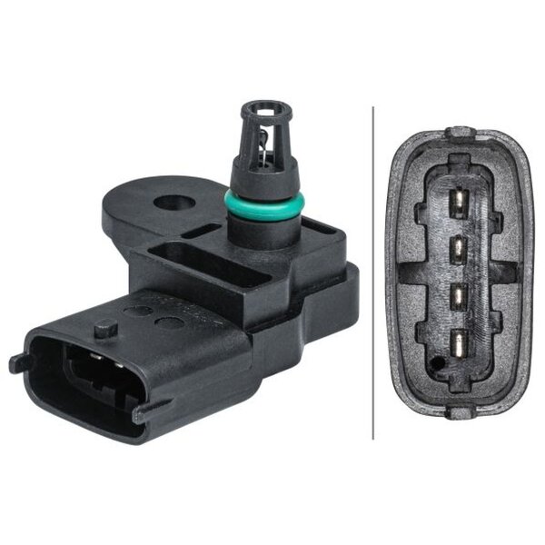 Sensor Ladedruck 4-polig HELLA Sensorik-Expertise passend für u.a. FORD FIESTA