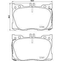 Brake pad set, disc brake 18.9mm HELLA for MERCEDES-BENZ C-Class and others