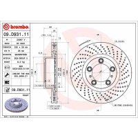 Brake disc front right 330mm BREMBO for PORSCHE 911