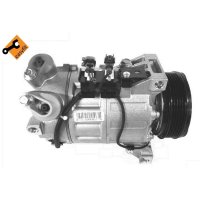 Compressor air conditioning with V-ribbed belt pulley...