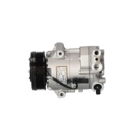 Compressor air conditioning with V-ribbed belt pulley...