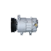 Compressor air conditioning with V-ribbed belt pulley...