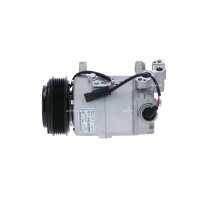 Compressor air conditioning with V-ribbed belt pulley...