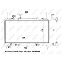 Kühler Motorkühlung Kühlrippen gelötet 732 - 379 mm Alu NRF für u.a. MAZDA 6