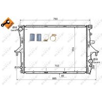 Radiator engine cooling 710 - 551 mm alu NRF for e.g. VW TOUAREG