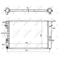 Kühler Motorkühlung Kühlrippen gelötet 653 - 445 mm Alu NRF für u.a. OPEL OMEGA