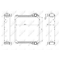Radiator engine cooling 571 - 549 mm alu NRF for CASE IH MAXXUM