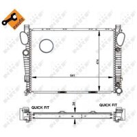 Radiator Engine cooling fins brazed 641 - 474 mm aluminium NRF for MB S-CLASS