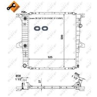 Kühler Motorkühlung Kühlrippen gelötet 600 - 525 mm Aluminium NRF für FORD USA