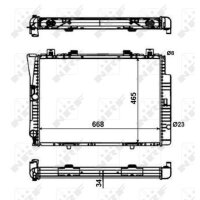 Radiator Engine cooling fins 668 - 465 mm aluminium NRF for e.g. MB S-CLASS