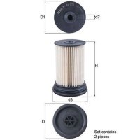 Kraftstofffilter Filtereinsatz 76mm MAHLE für OPEL...